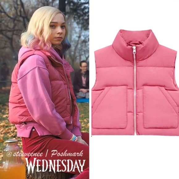 Pink Puffer Vest With Pockets ASO Enid Sinclair